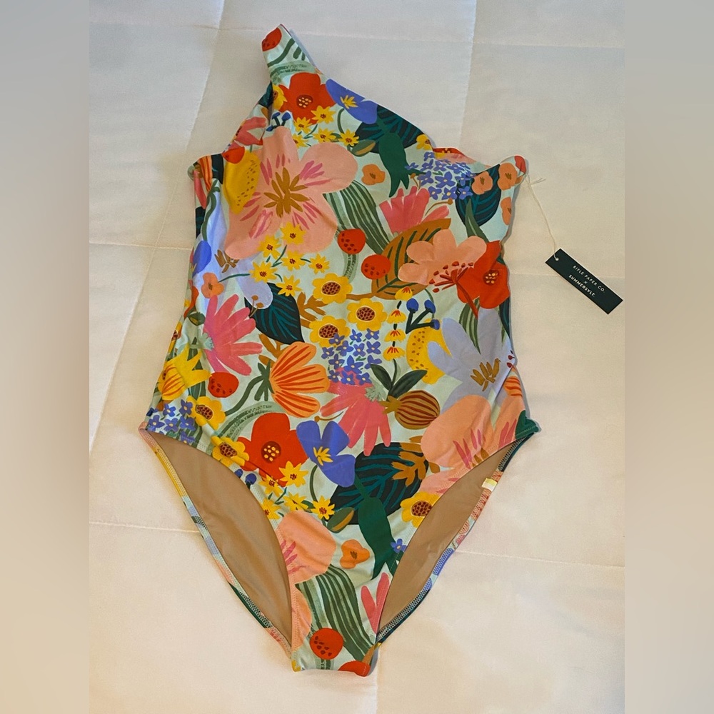Summersalt x Rifle Paper one shoulder swimsuit NWT